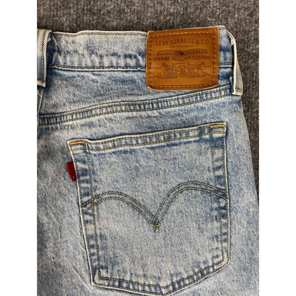 Levis Wedgie Straight Crop Jeans Womens 29 Blue Stretch Button Fly #828 - Picture 8 of 12